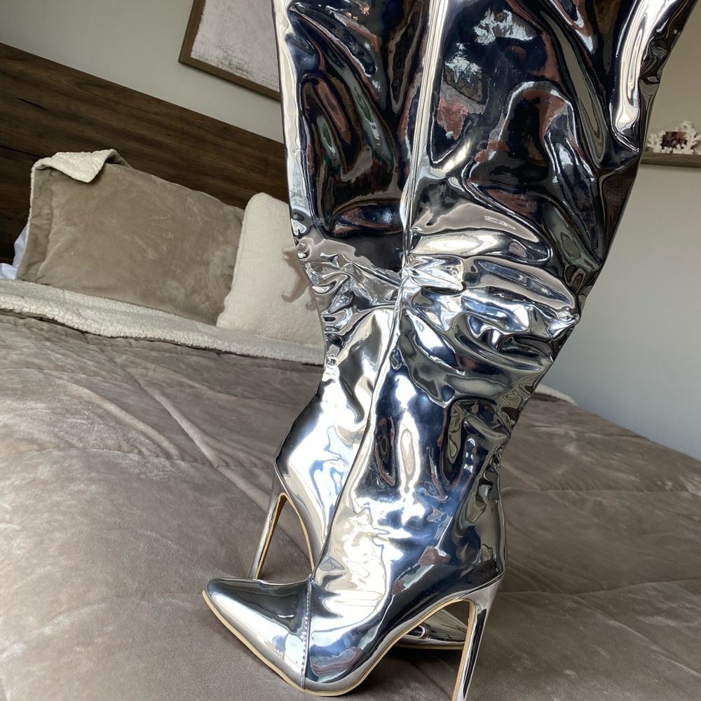 COPY - Metallic Silver - Over The Knee Boots